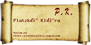 Platzkó Klára névjegykártya